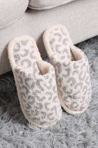 Grey Leopard Slippers