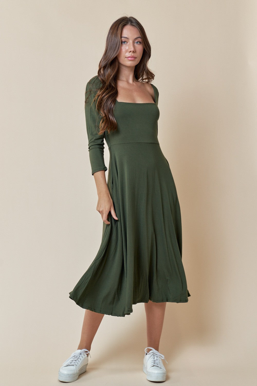 Hana Olive Dress