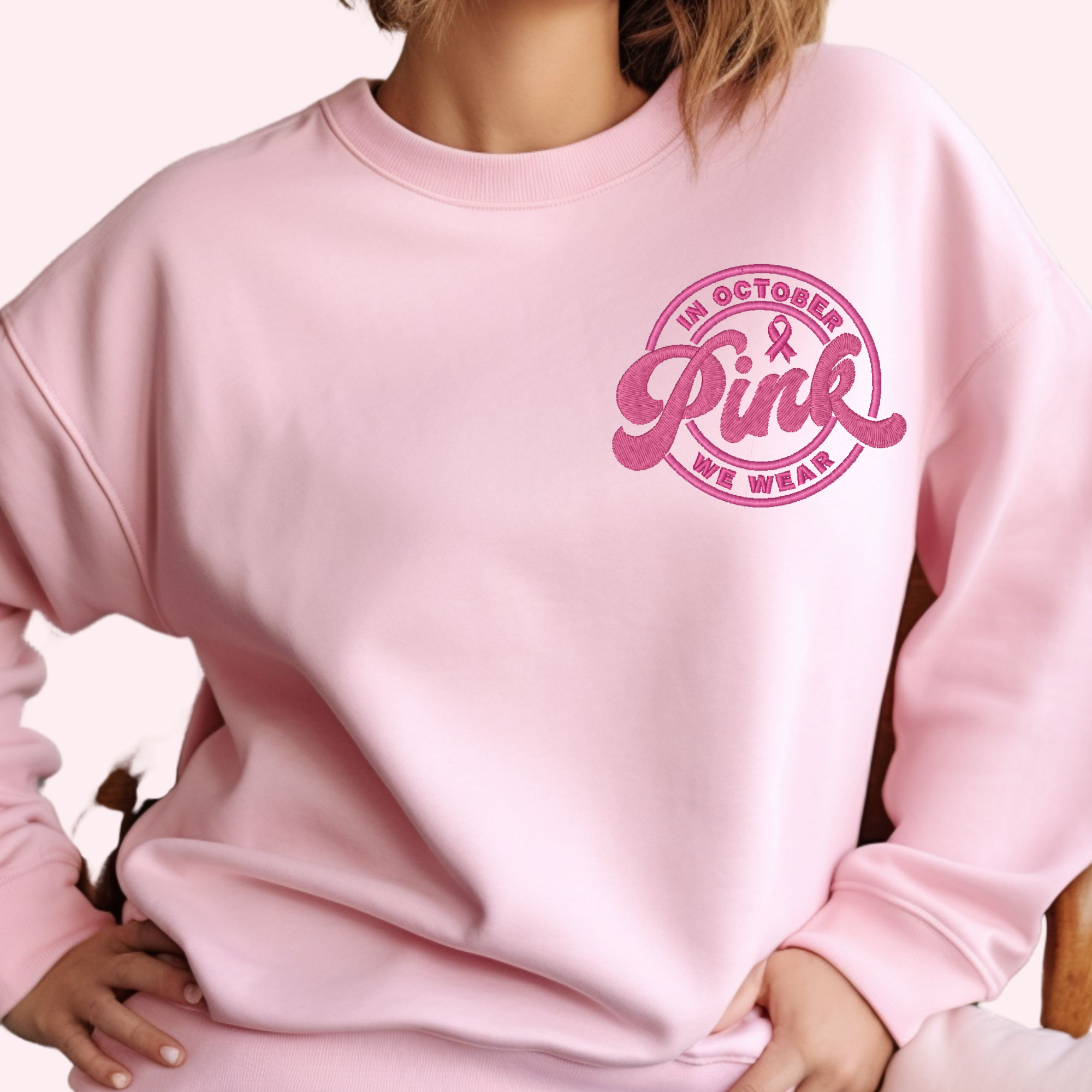 We Wear Pink Embroidered Sweatshirt