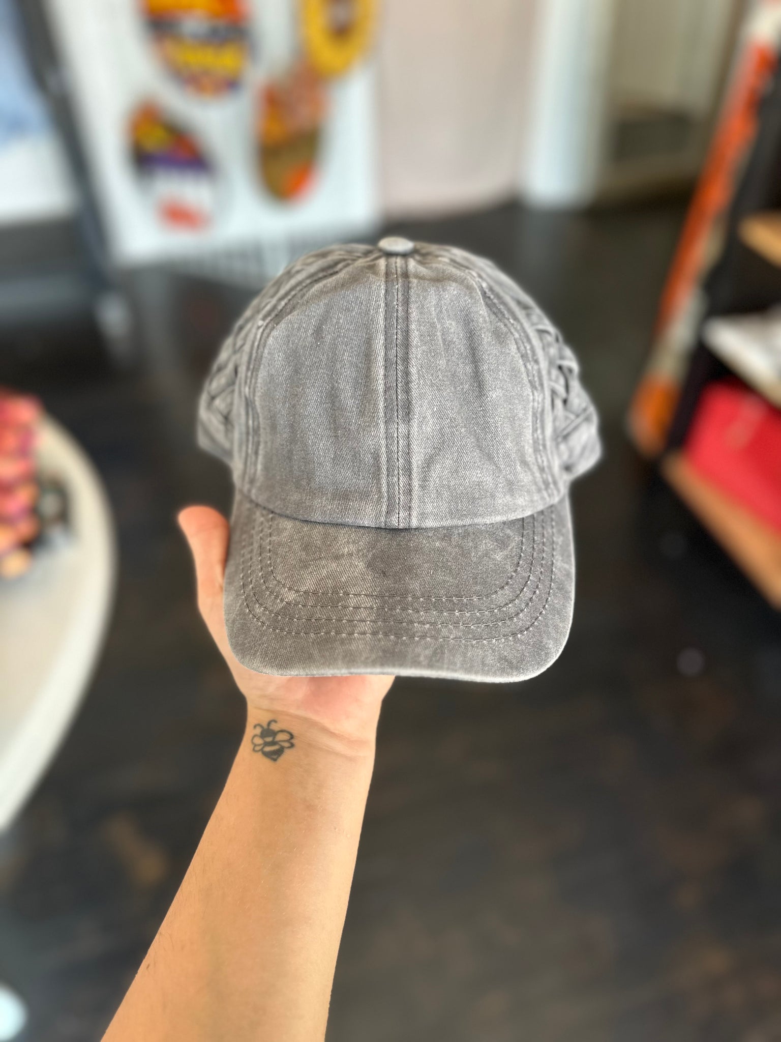 Criss Cross Hat - Grey