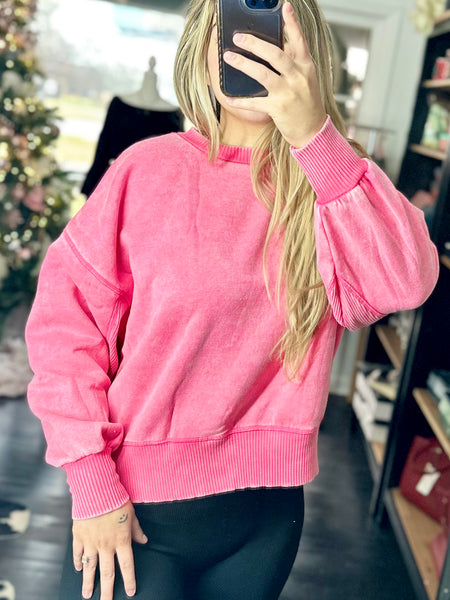 Sabrina Neon Pink Sweatshirt