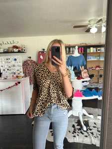 Stella Satin Leopard Top