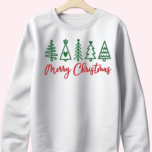 Merry Christmas Embroidered Sweatshirt