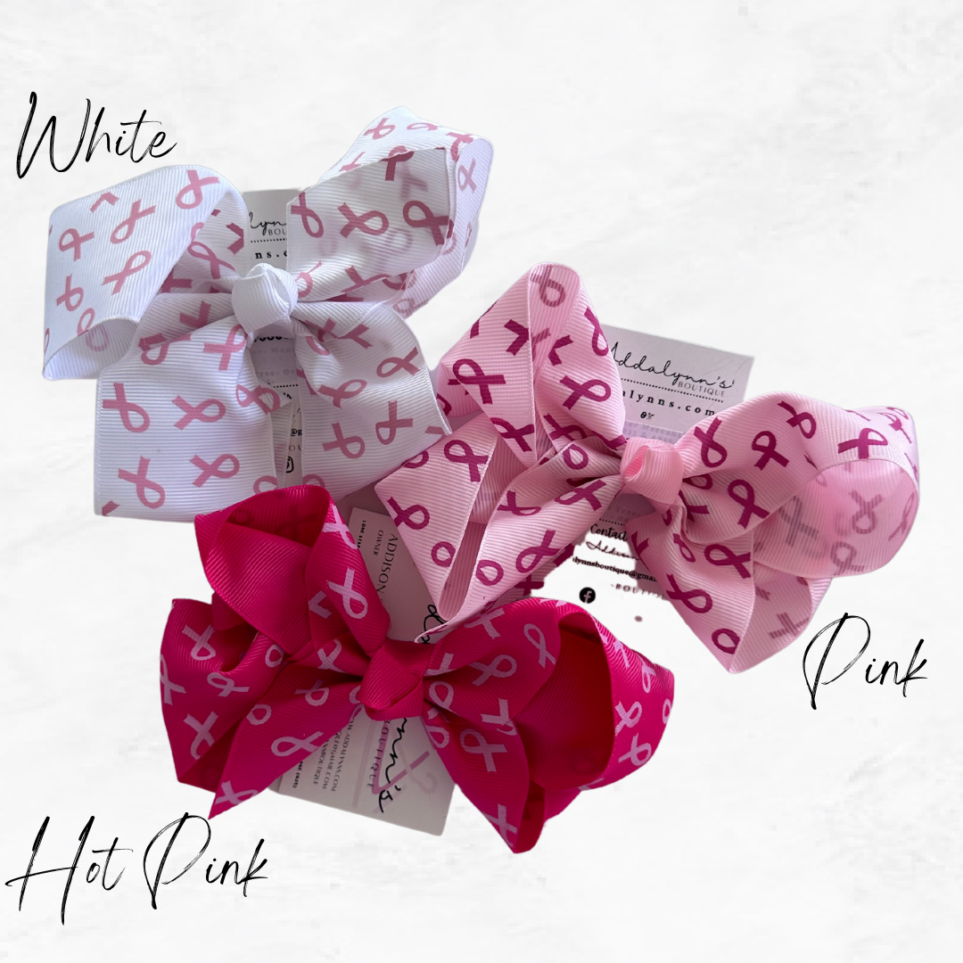 Breast Cancer Awareness Kids Hair Bow