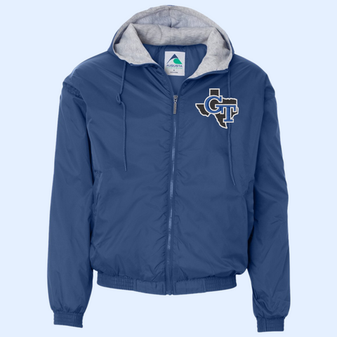 Blue Fleece Lined Windbreaker with GT Logo