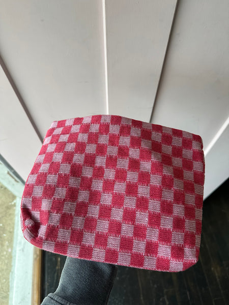 Big checkered makeup bag