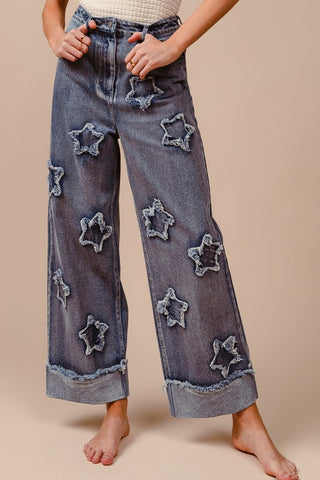 Star Wide Legged Mom Jeans