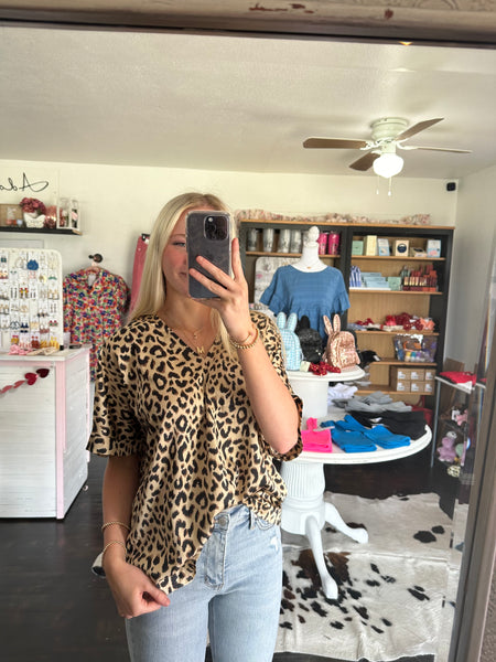 Stella Satin Leopard Top