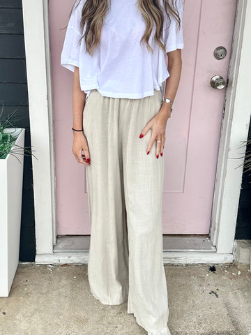 Sammy Wide Leg Pants Taupe