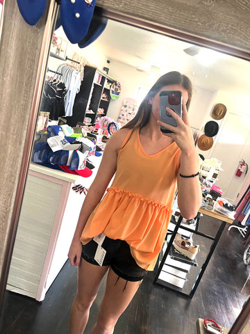 Kylee Orange Flowy Tank top