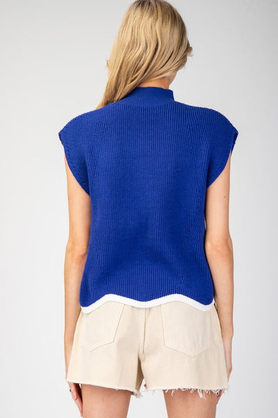 Amy Scalloped Trim Sweater