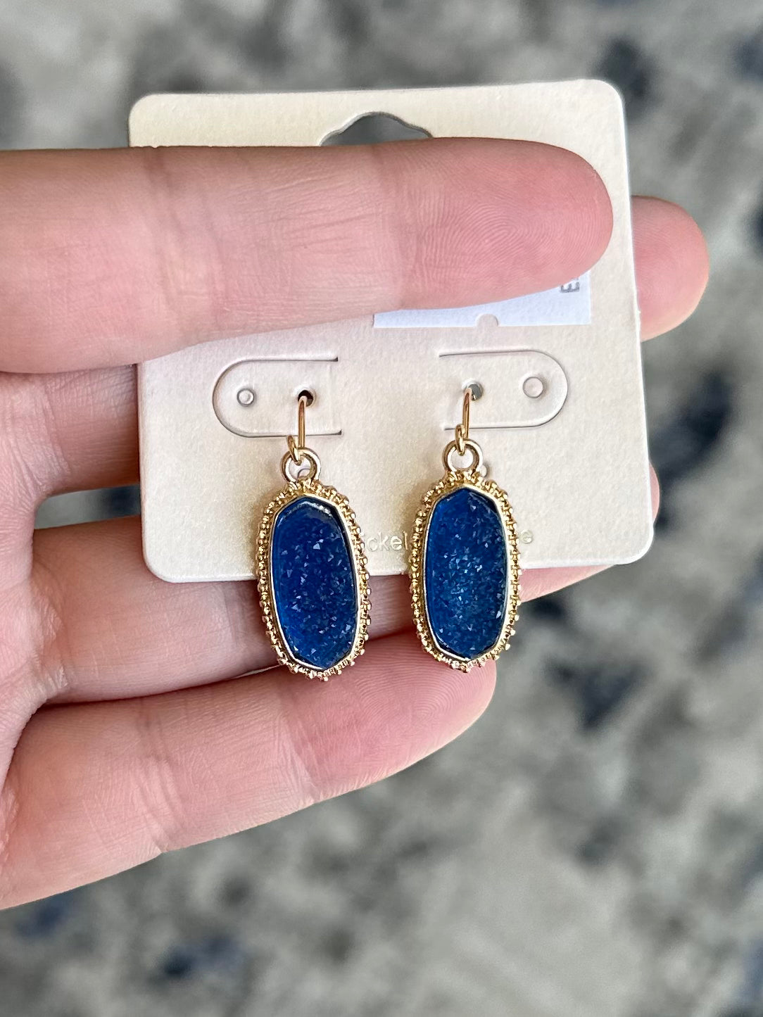 Druzy Dangles - Blue/Gold