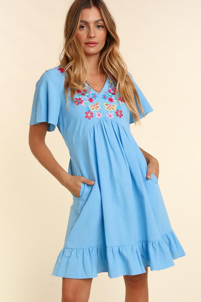 Piper Floral Blue Dress