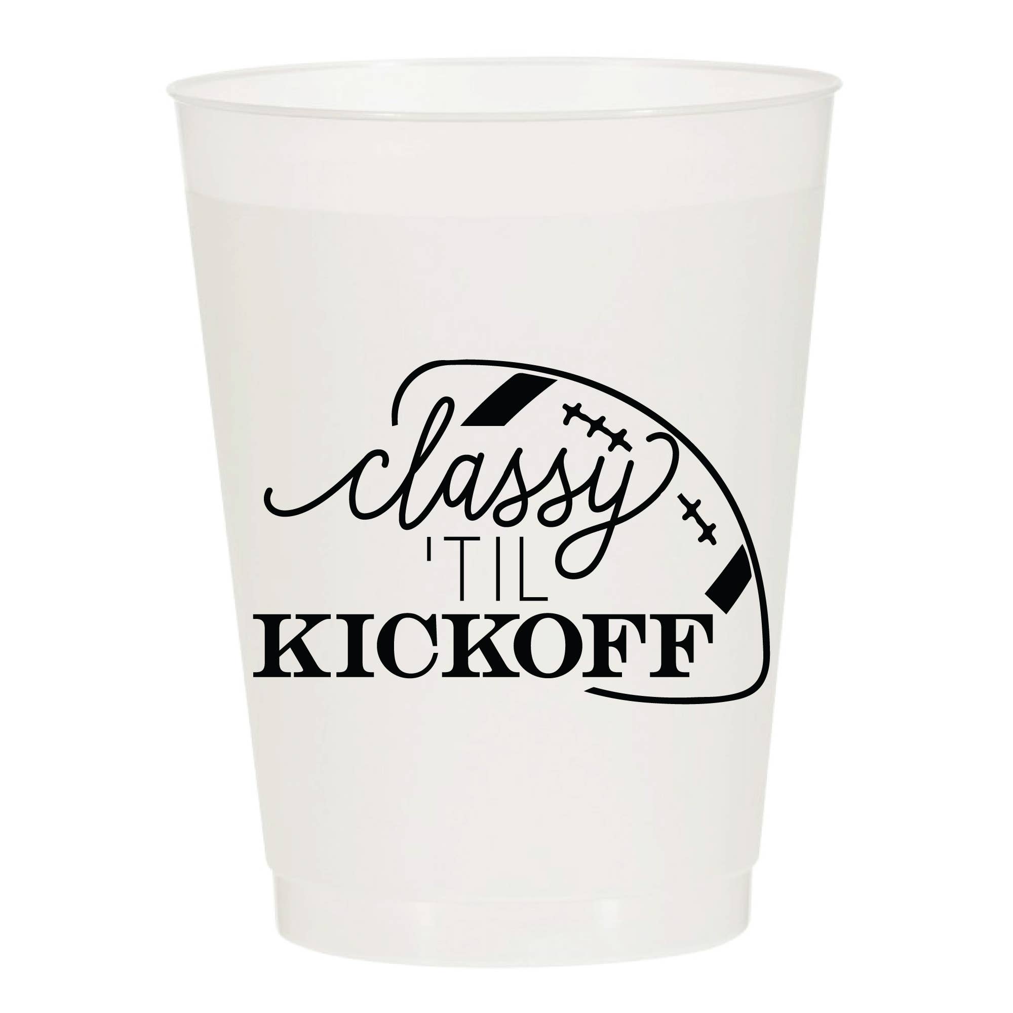 Classy Til Kickoff Tailgate Black Frosted Cups- Sports