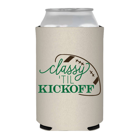 Classy Til Kickoff Green/White Tailgate Can Cooler - Sports