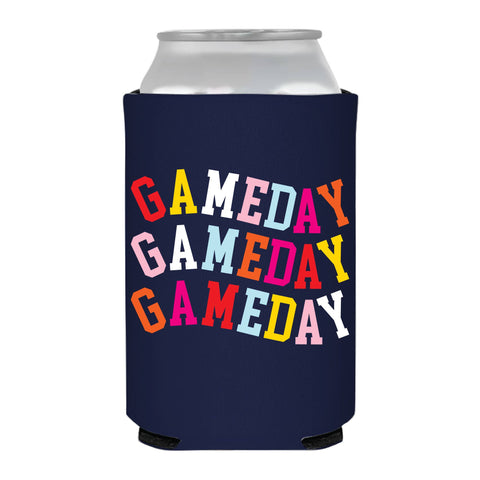 Game Day Rainbow Tailgate Party Football Can Cooler- Sports