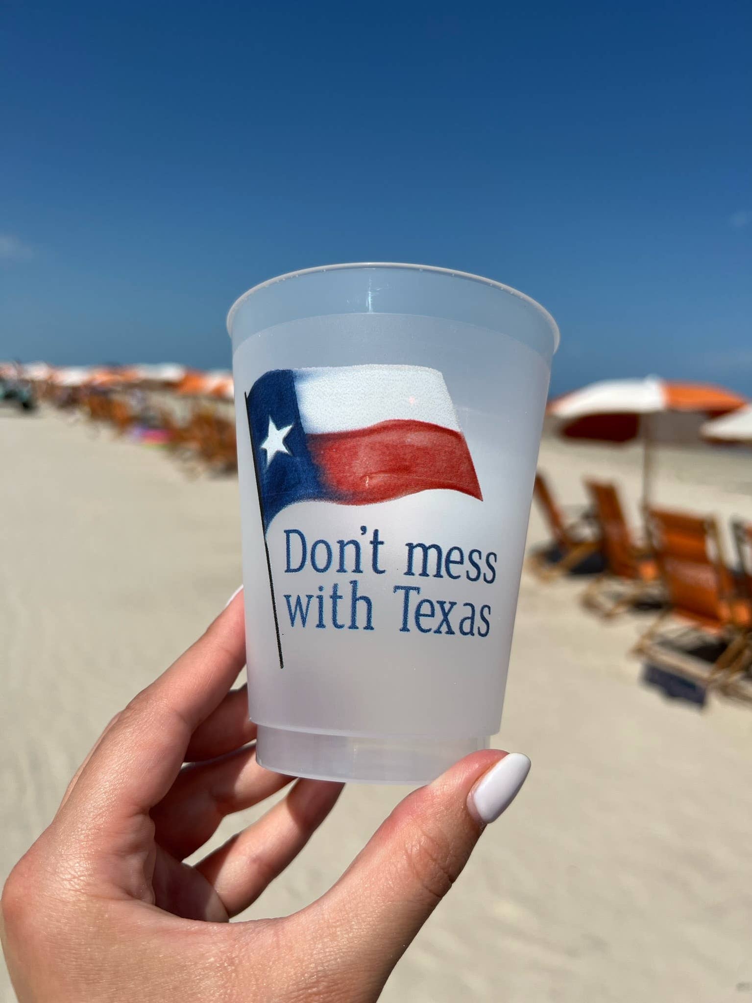 Don't Mess With Texas Flag Frosted Cups- Texas
